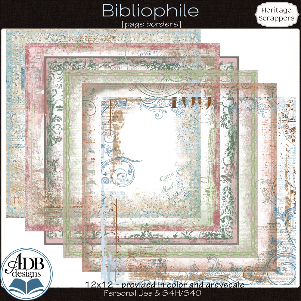 Bibliophile Page Borders by ADB Designs