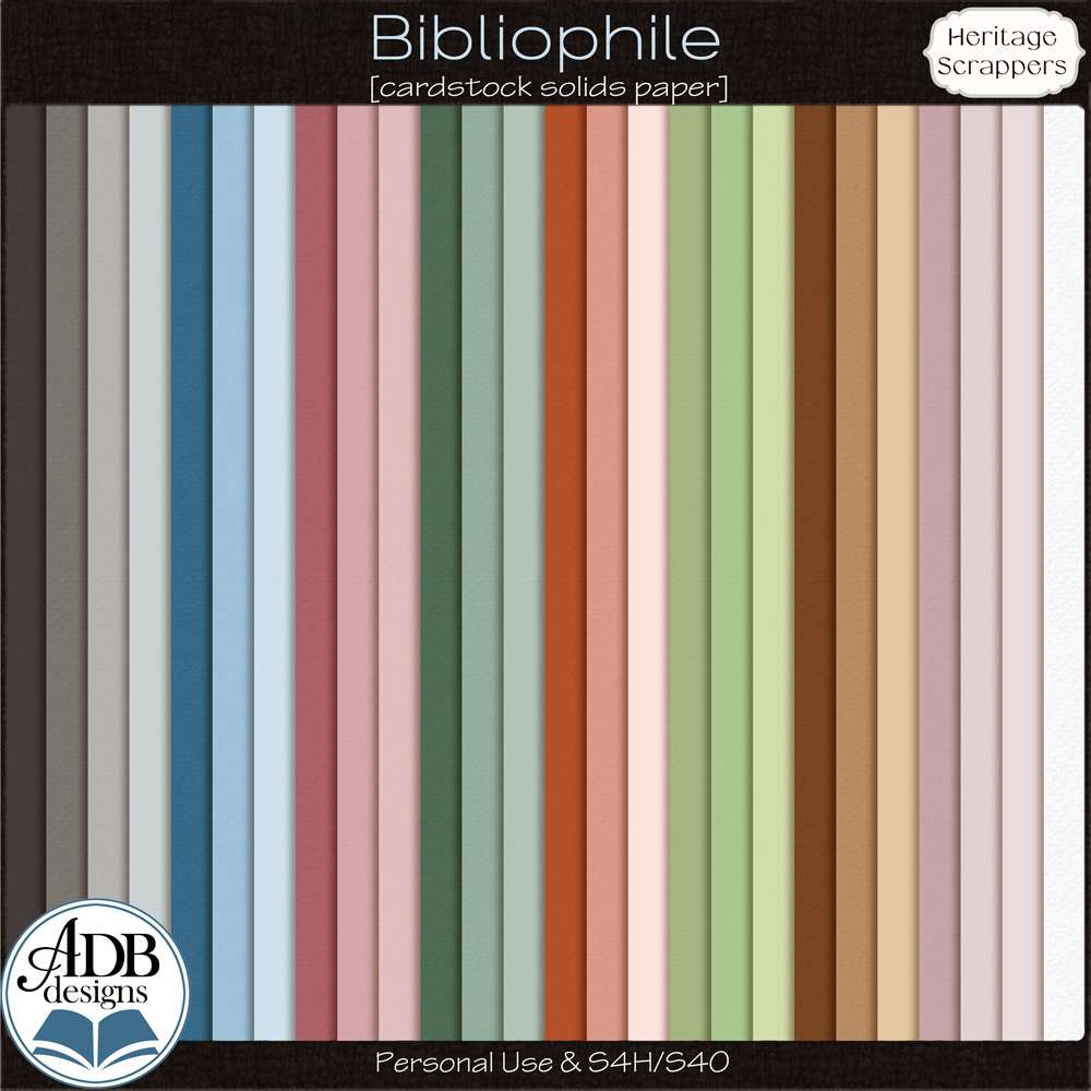 Bibliophile Cardstock Solid Papers by ADB Designs