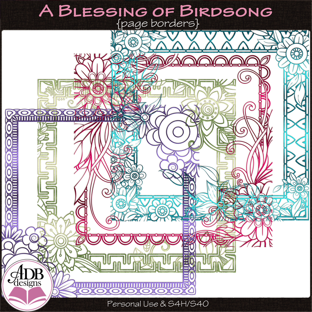 A Blessing of Birdsong Page Borders by ADB Designs