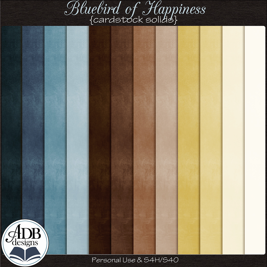 Bluebird of Happiness Solid Papers by ADB Designs