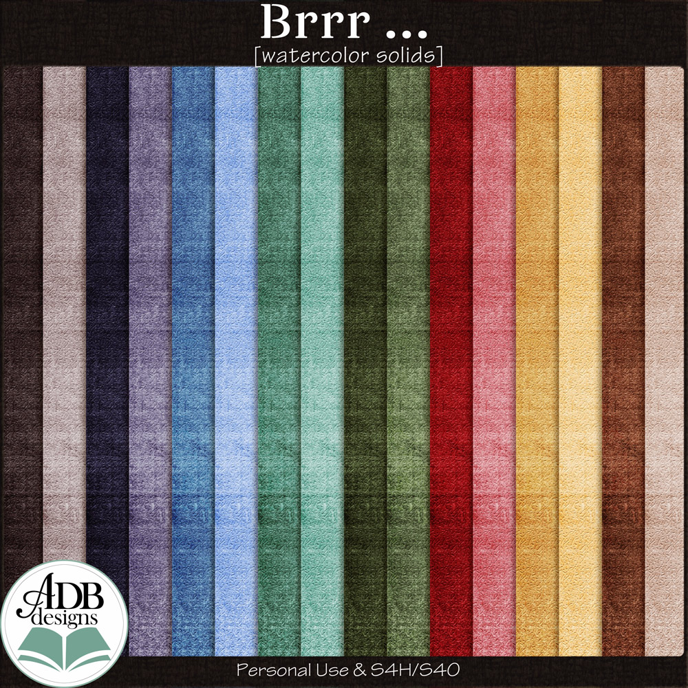 Brrr Watercolor Solid Papers by ADB Designs