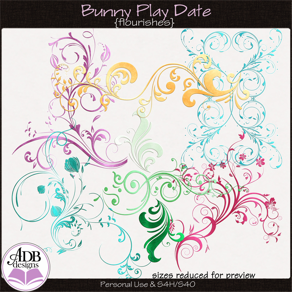 Bunny Play Date Flourishes by ADB Designs