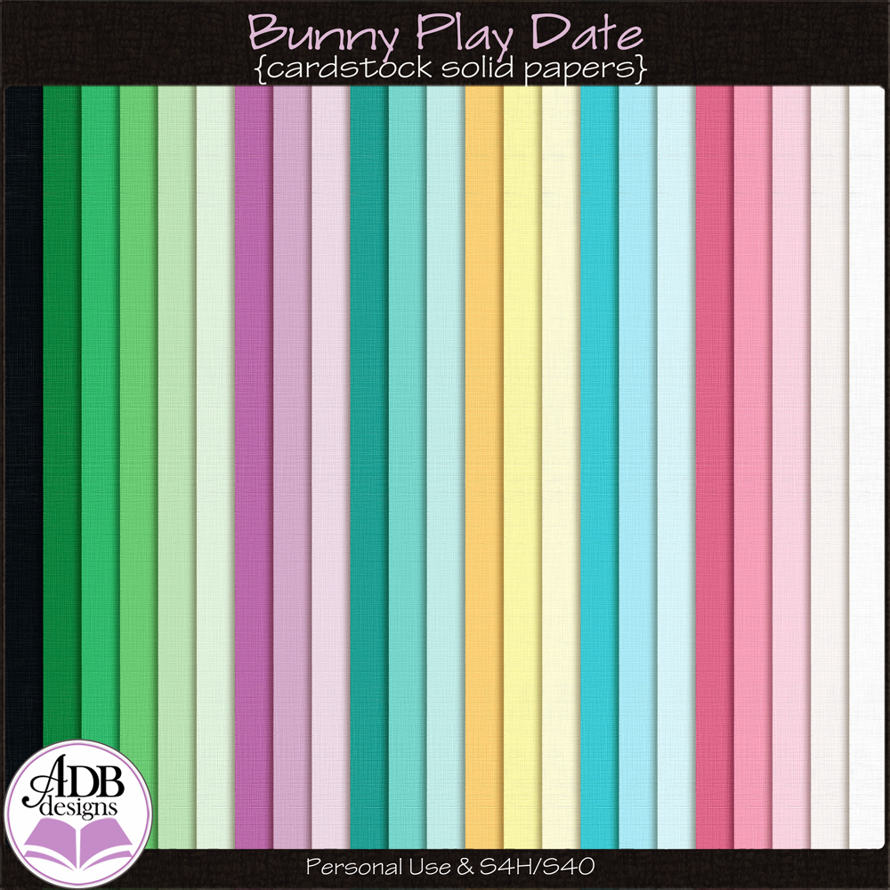 Bunny Play Date Solid Papers by ADB Designs