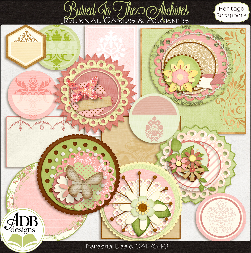 Buried in the Archives Journal Cards and Accents by ADB Designs