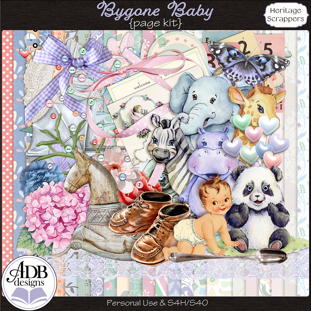 Bygone Baby Page Kit by ADB Designs