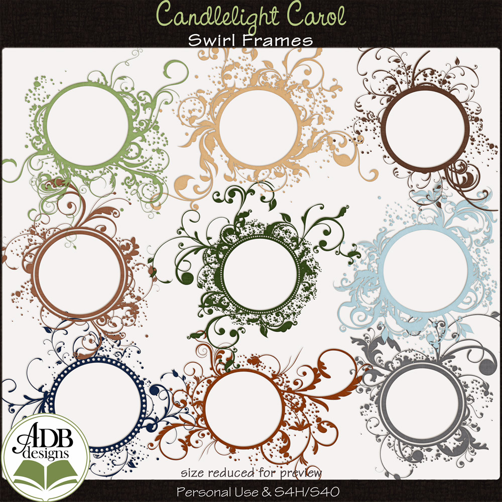 Candlelight Carol Swirl Frames by ADB Designs