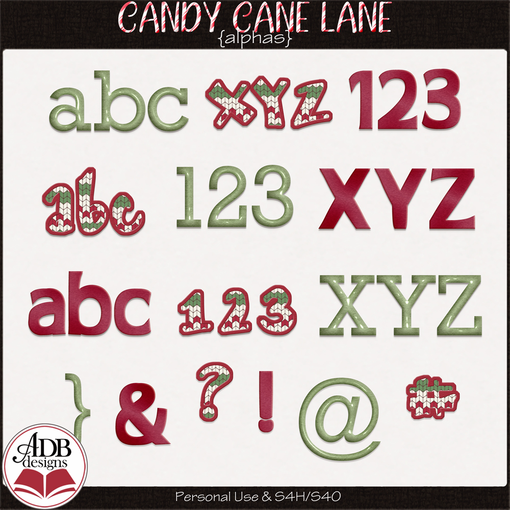 Candy Cane Lane Alphas by ADB Designs