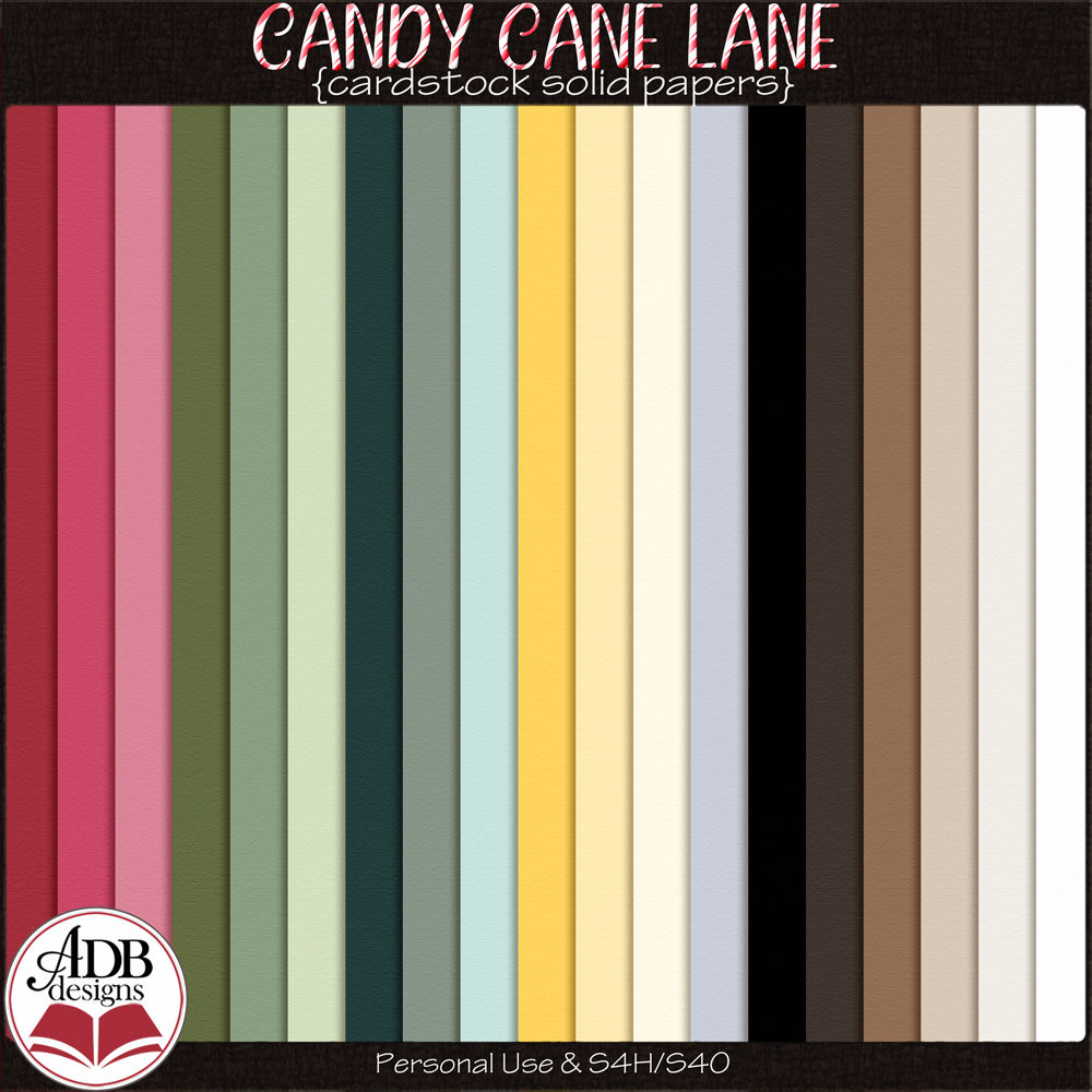 Candy Cane Lane Solid Papers by ADB Designs