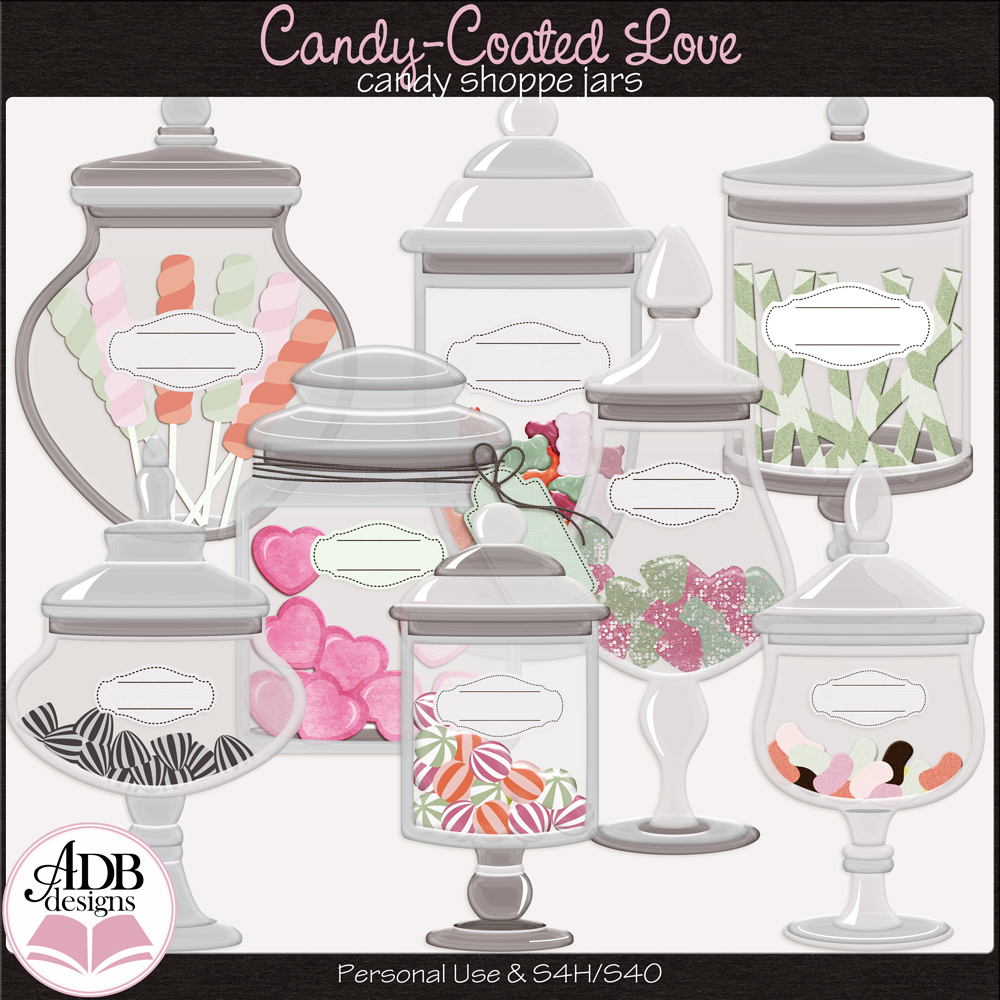 Candy-Coated Love Candy Shoppe Jars by ADB Designs