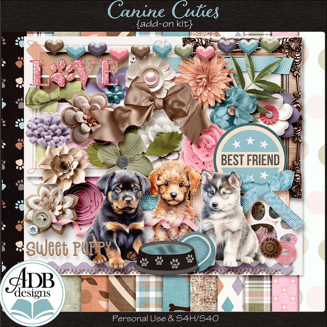 Canine Cuties Add-On Page Kit by ADB Designs