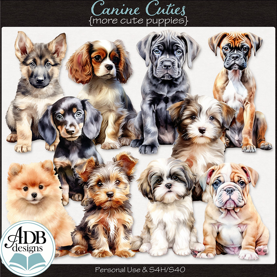 Canine Cuties More Cute Puppies by ADB Designs