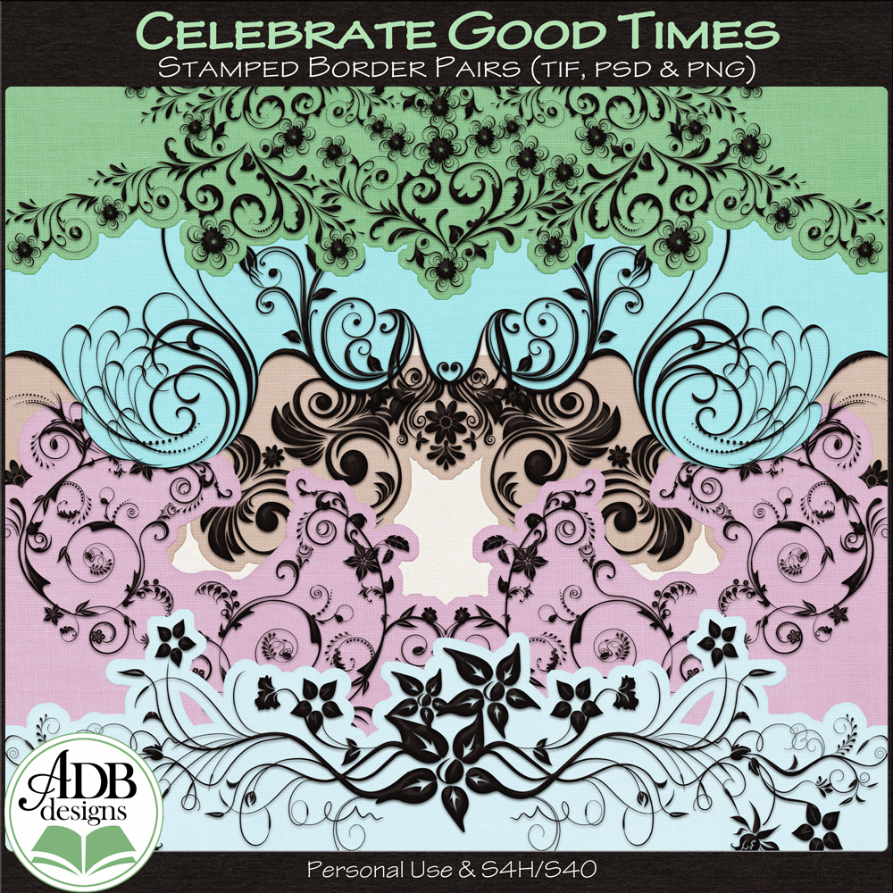 Celebrate Good Times Stamped Border Pairs by ADB Designs