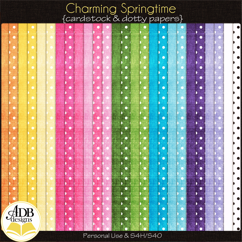 Charming Springtime Solid & Dots Papers by ADB Designs