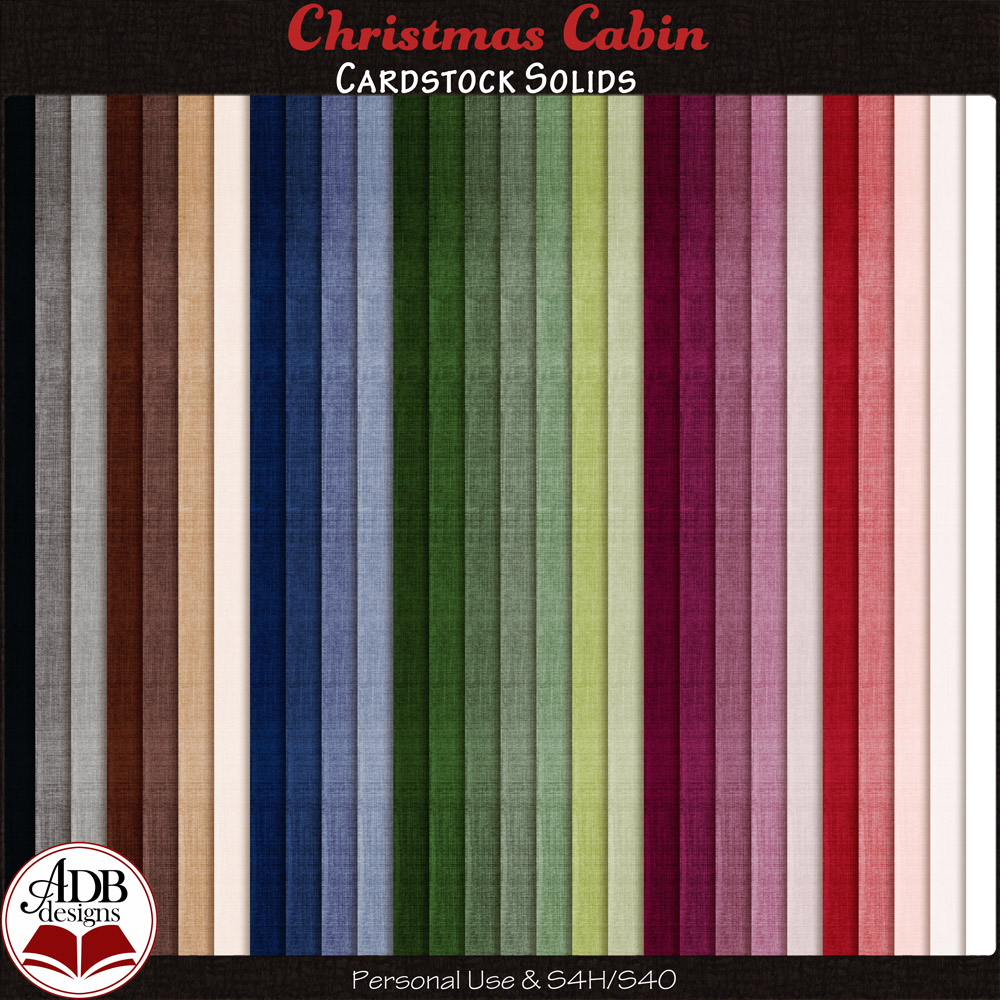 Christmas Cabin Solid Papers by ADB Designs