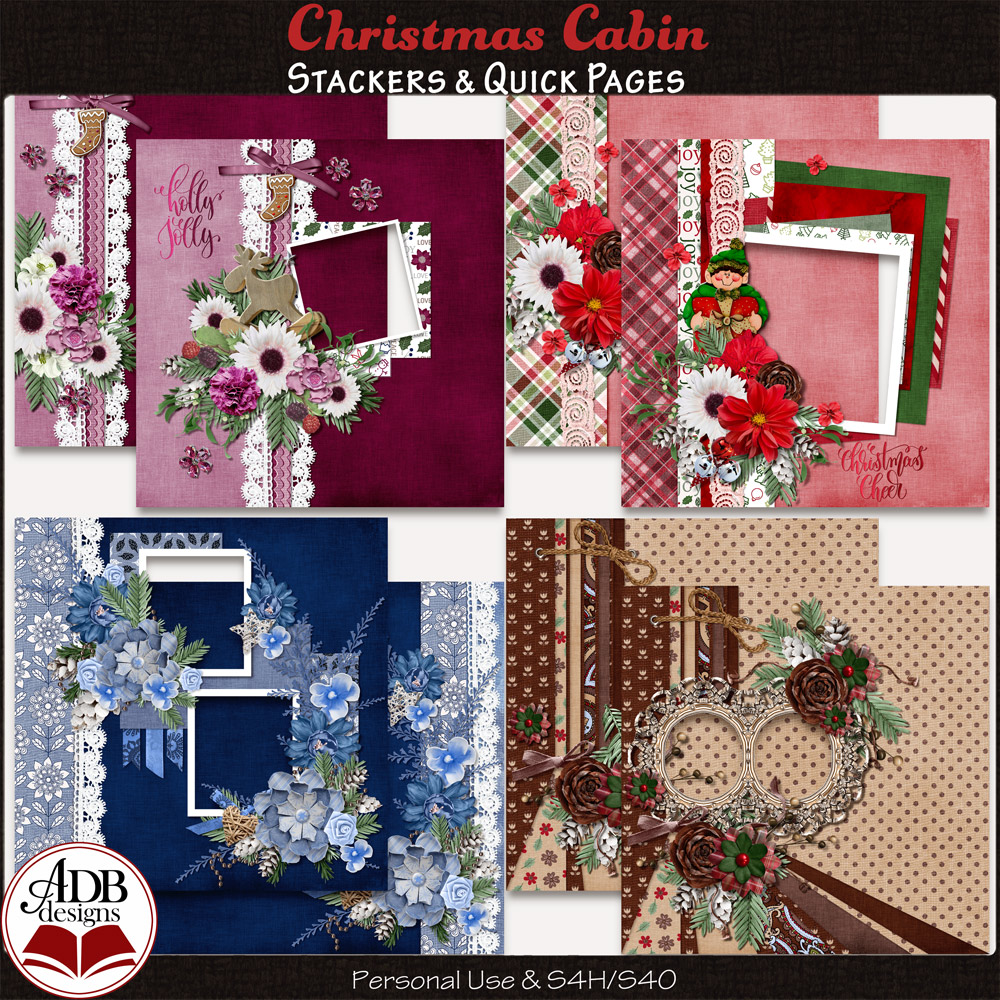 Christmas Cabin Quick Pages & Stacked Papers by ADB Designs