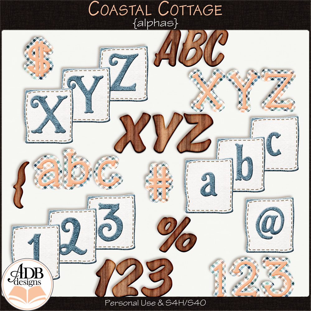 Coastal Cottage Alphas by ADB Designs