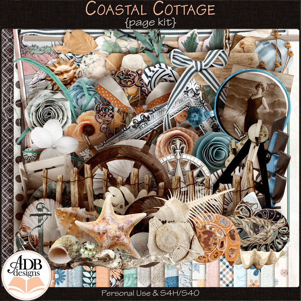 Coastal Cottage Page Kit by ADB Designs