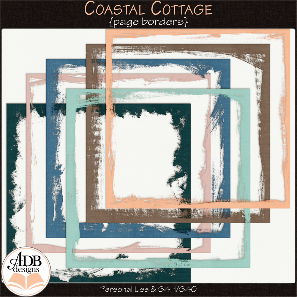 Coastal Cottage Page Borders by ADB Designs