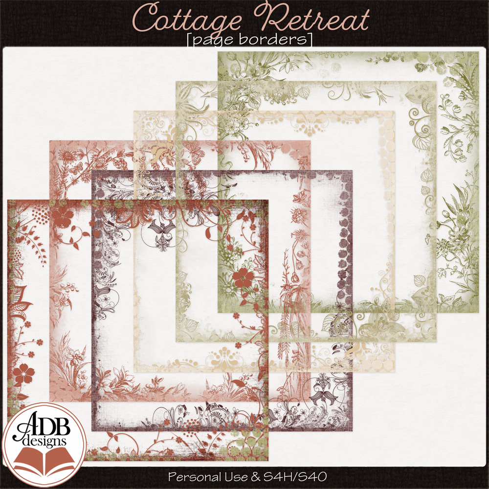 Cottage Retreat Page Borders by ADB Designs