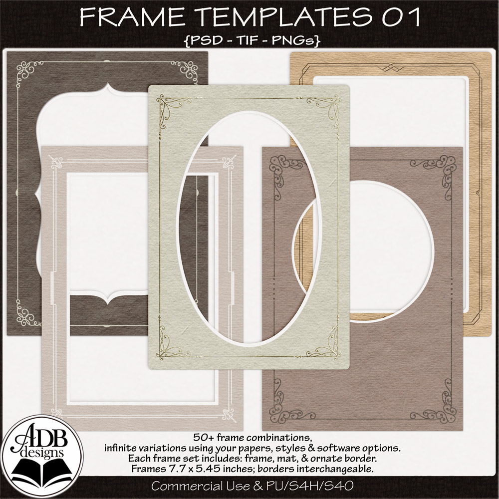 Frame Templates Vol 01 by ADB Designs CU/PU