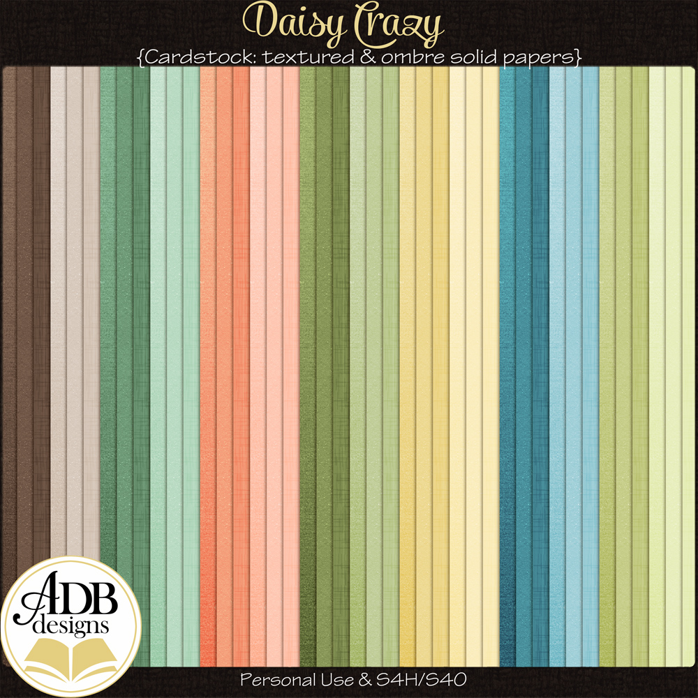 Daisy Crazy Solid Papers by ADB Designs