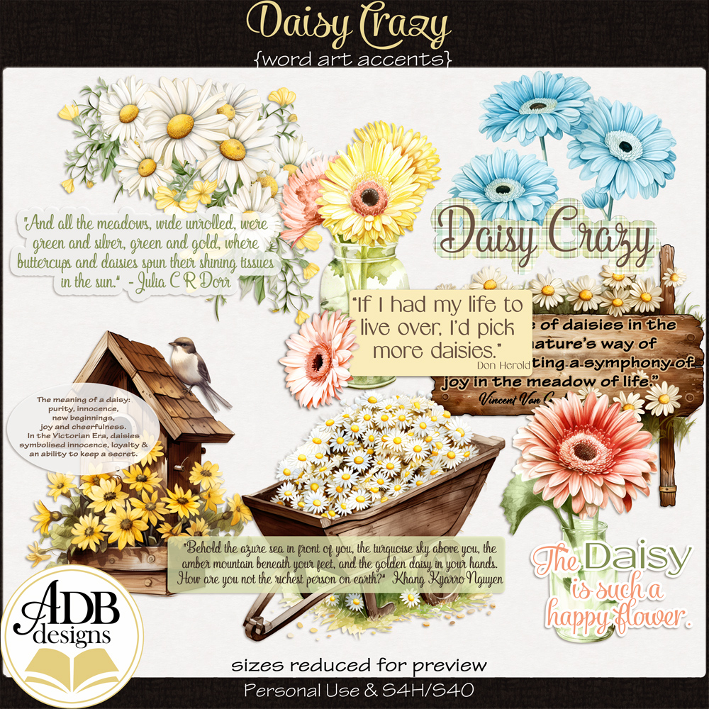 Daisy Crazy Word Art by ADB Designs