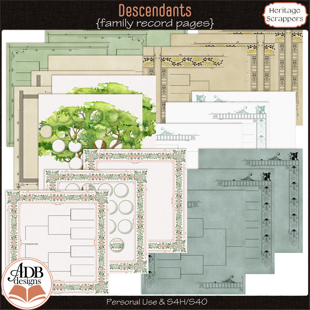 Descendants Chart Pages by ADB Designs