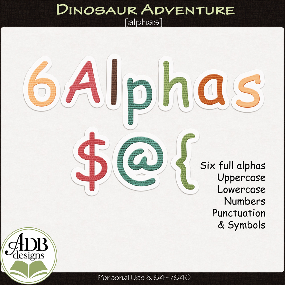 Dinosaur Adventure Alphas by ADB Designs