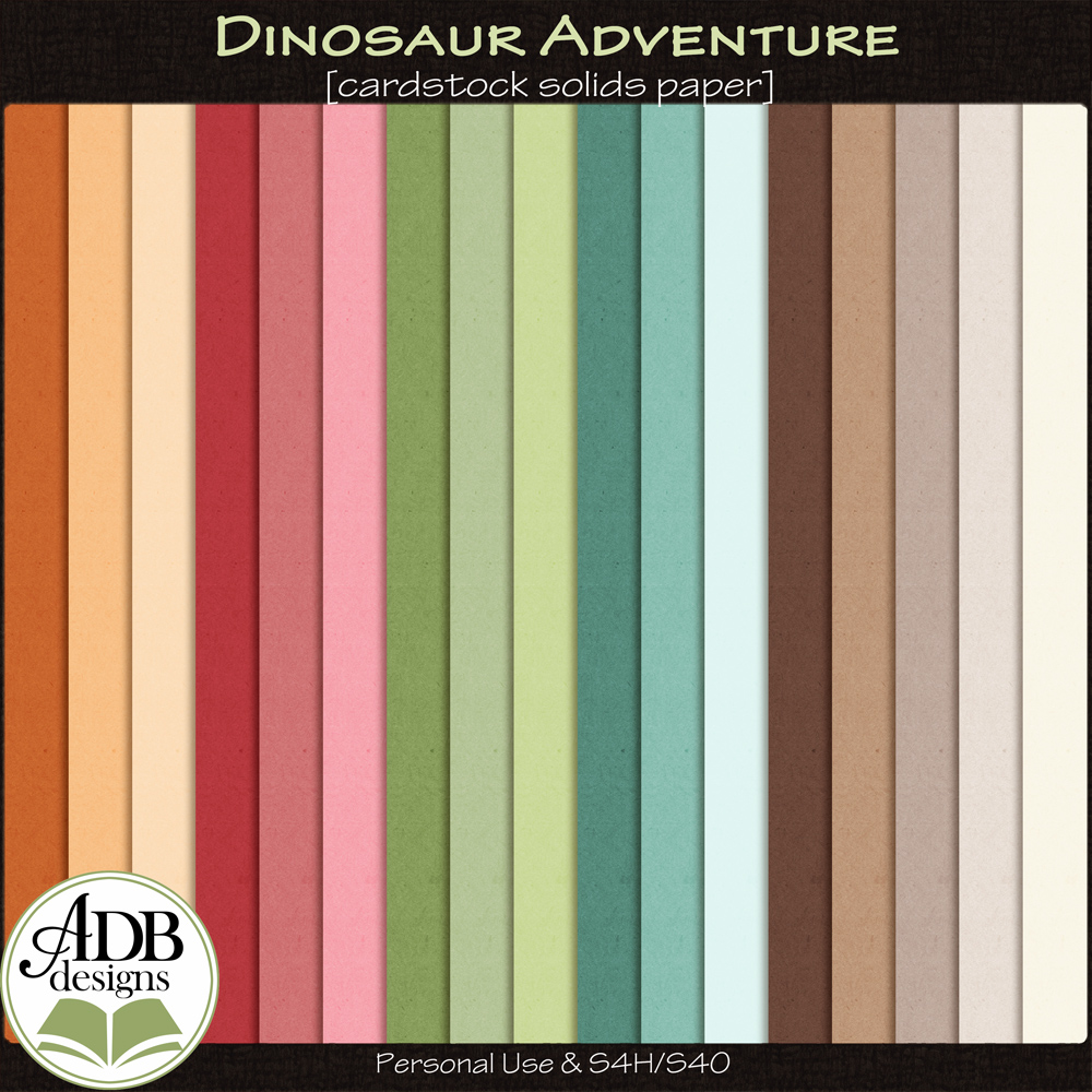 Dinosaur Adventure Solid Papers by ADB Designs