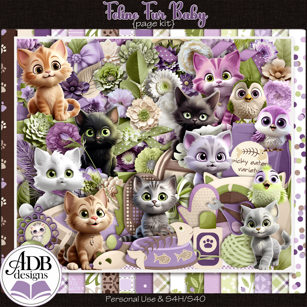 Feline Fur Baby Page Kit by ADB Designs