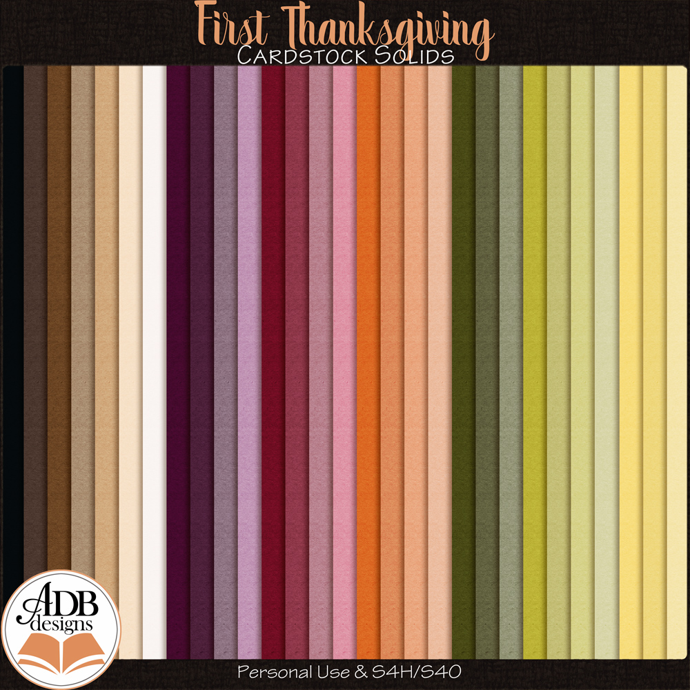 First Thanksgiving Solid Papers by ADB Designs