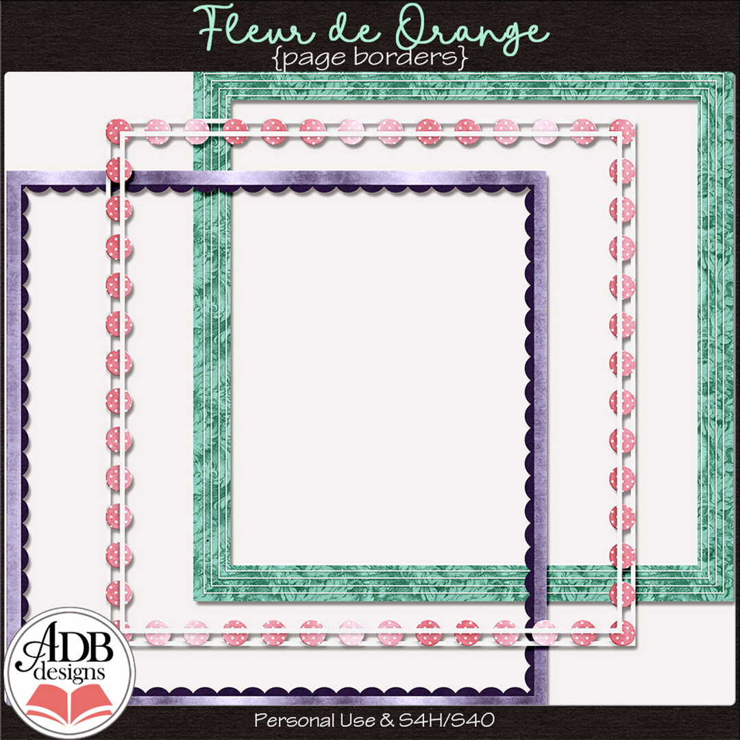 Fleur de Orange Page Borders by ADB Designs