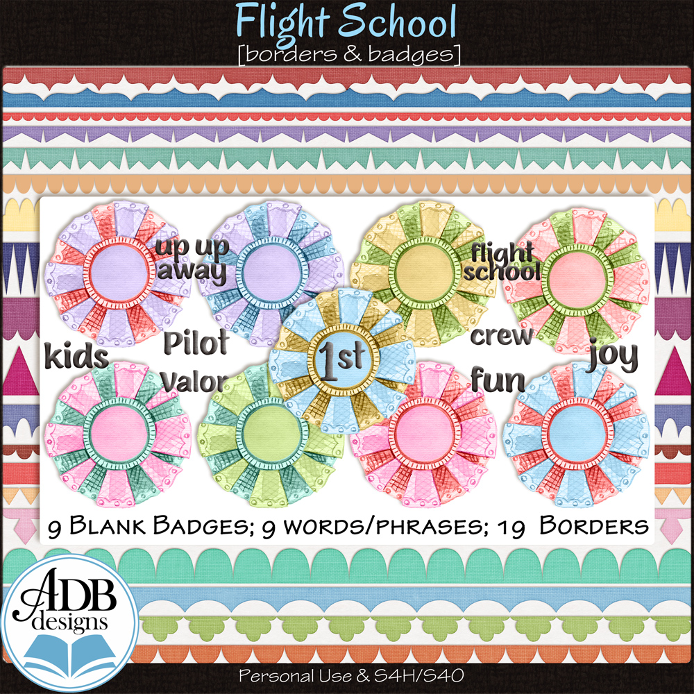 Flight School Borders & Badges by ADB Designs