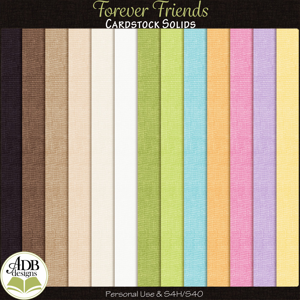 Forever Friends Solid Papers by ADB Designs