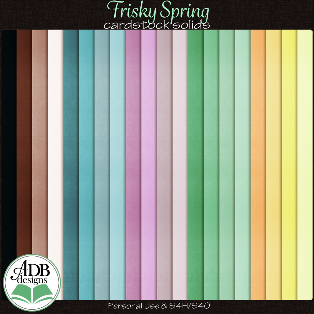 Frisky Spring Solid Papers by ADB Designs