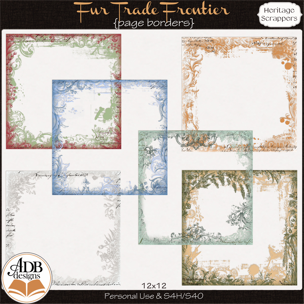 Fur Trade Frontier Page Borders by ADB Designs