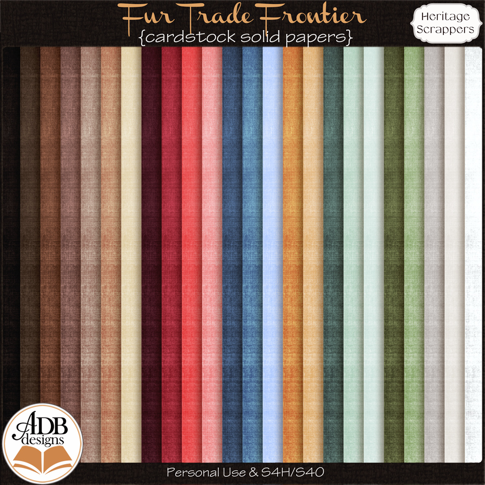 Fur Trade Frontier Solid Papers by ADB Designs