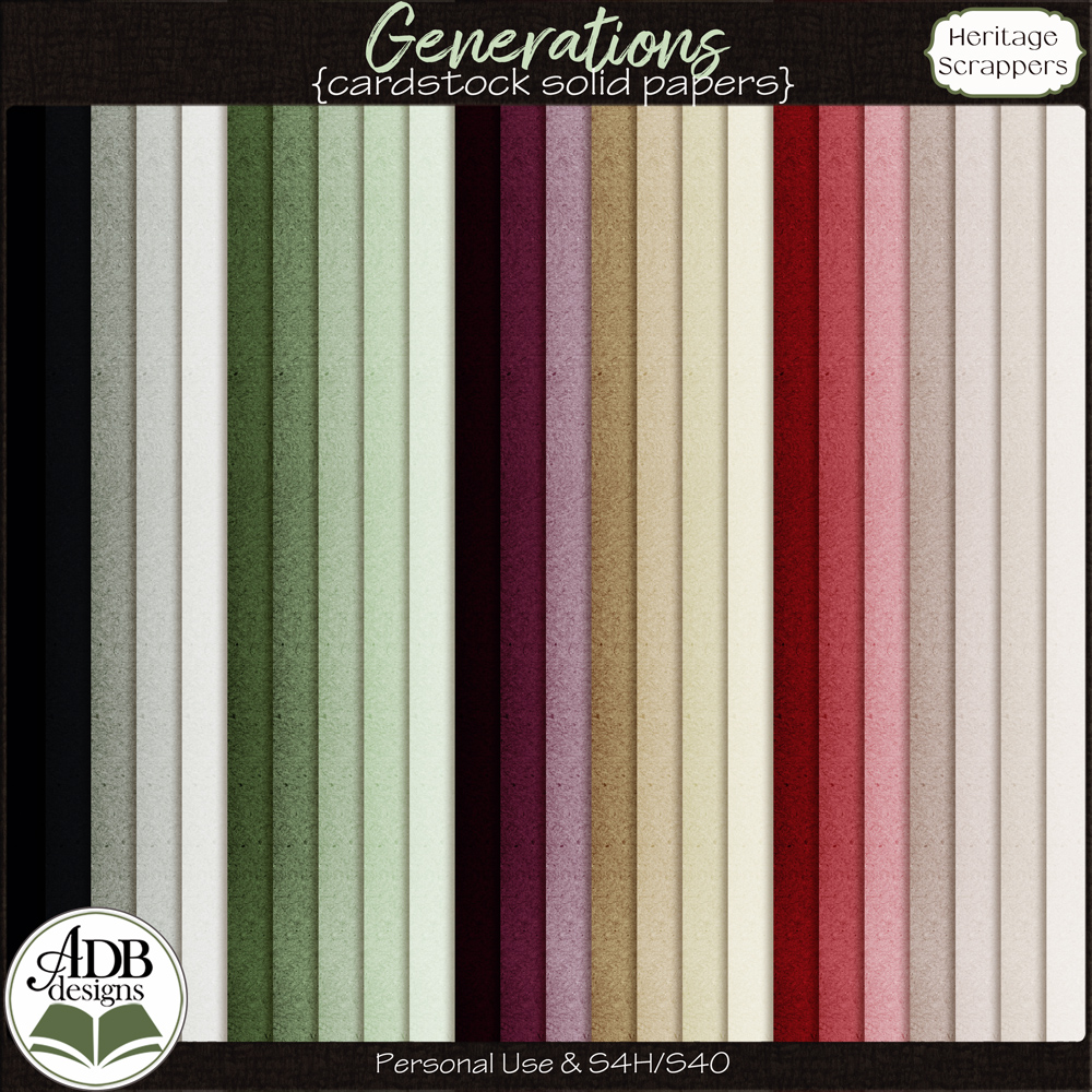 Generations Solid Papers by ADB Designs