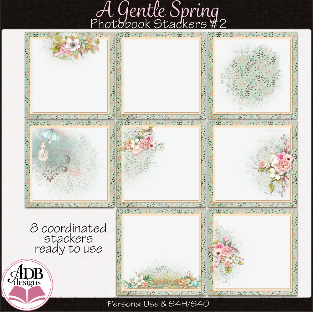 A Gentle Spring Photobook Stacked Papers Set 02 by ADB Designs