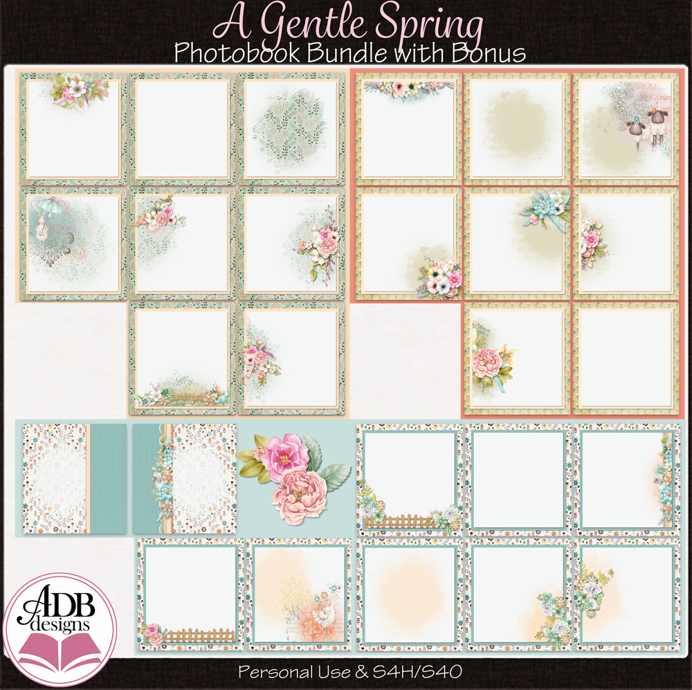 A Gentle Spring Photobook Stacked Papers Bundle by ADB Designs