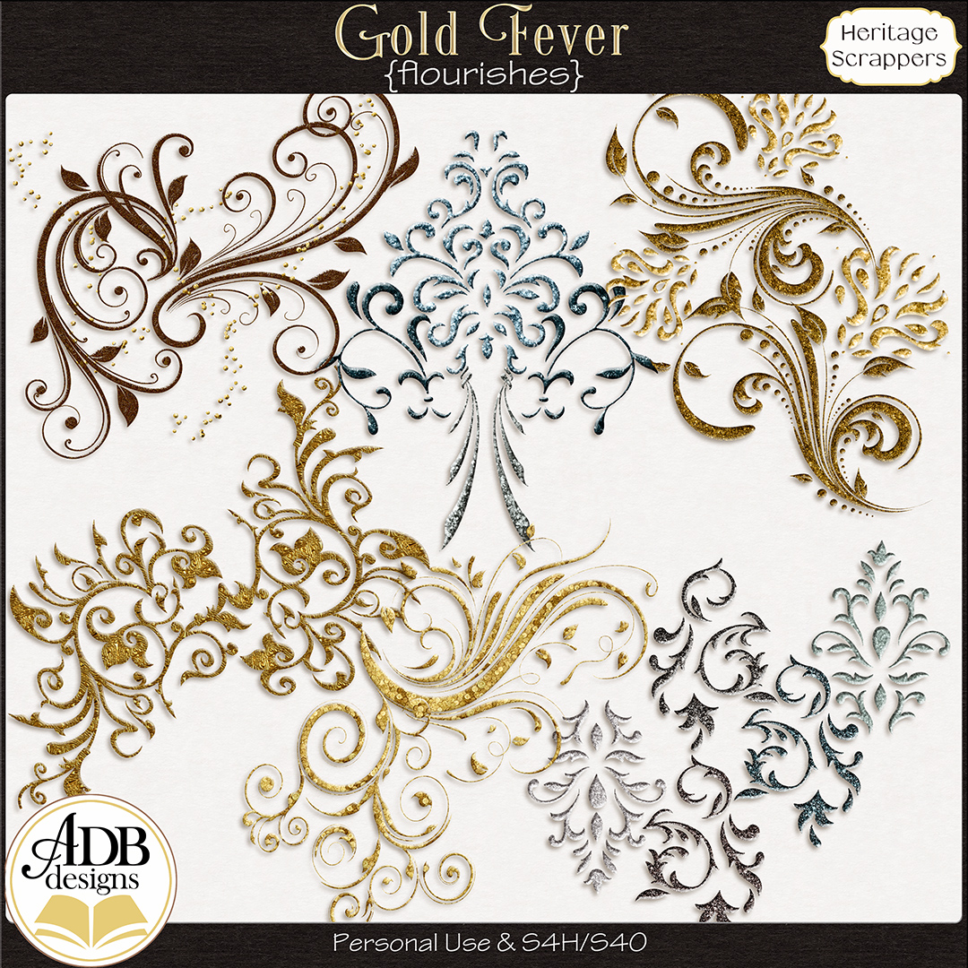 Gold Fever Heritage Flourishes by ADB Designs