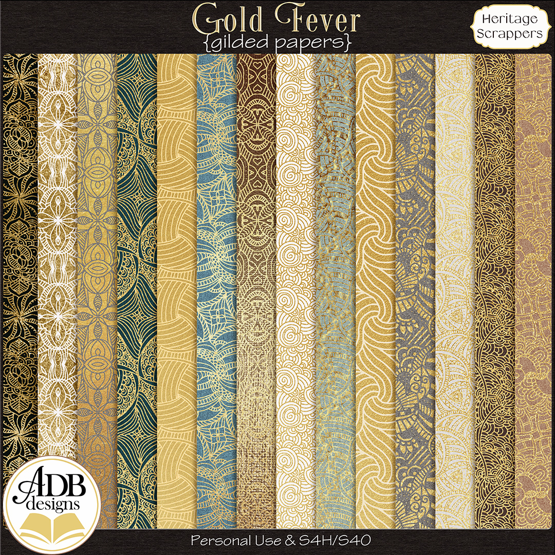 Gold Fever Heritage Gilded Papers by ADB Designs