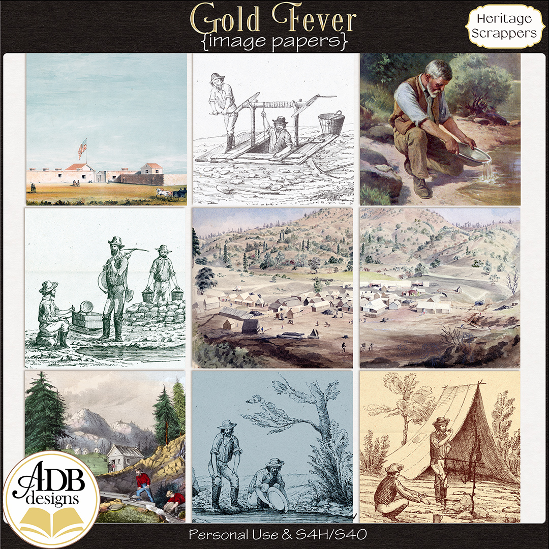 Gold Fever Heritage Scenic Papers by ADB Designs