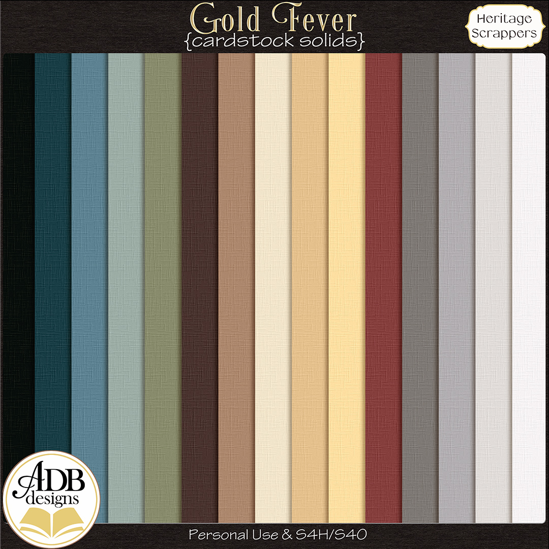 Gold Fever Heritage Cardstock Solids  by ADB Designs