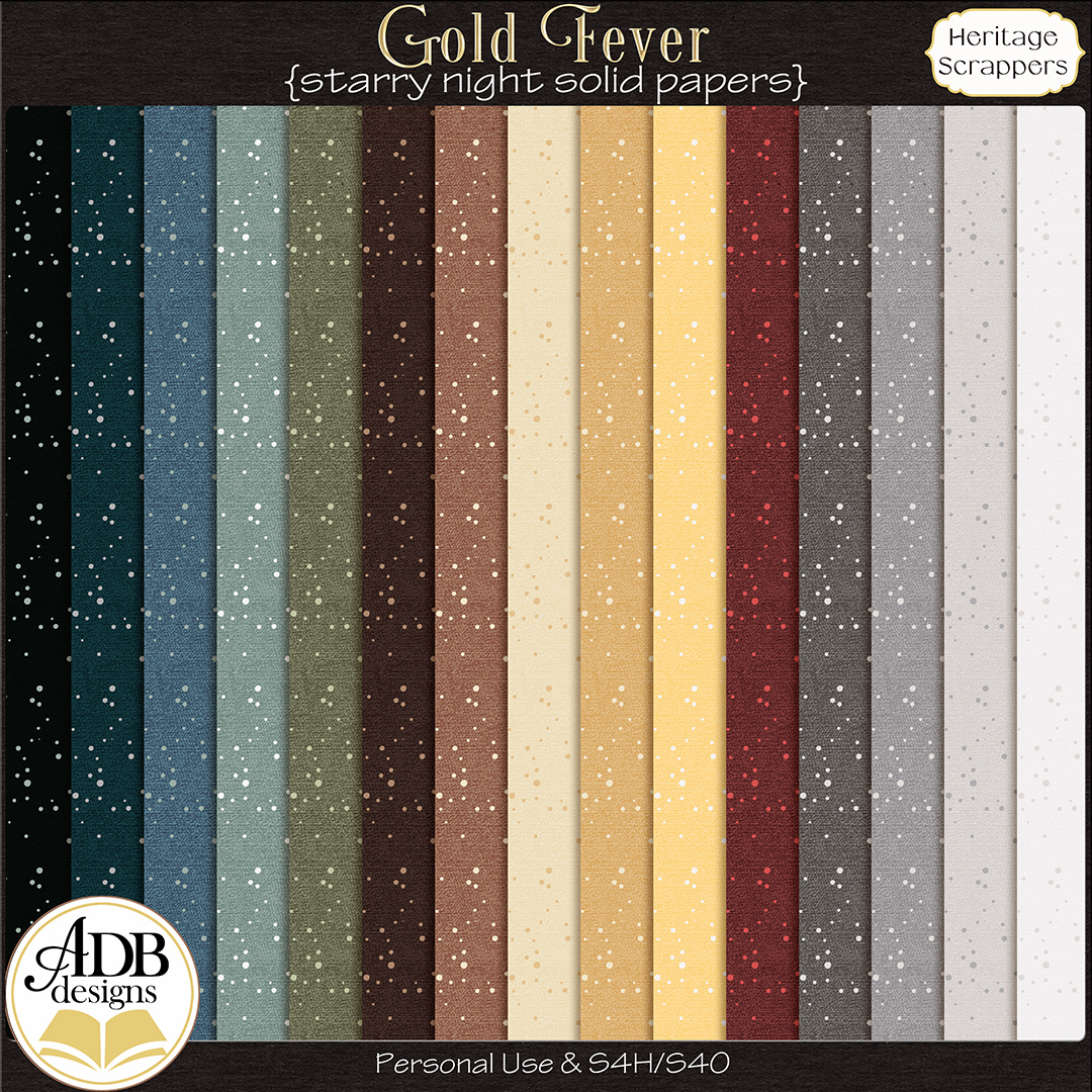 Gold Fever Heritage Starry Papers by ADB Designs