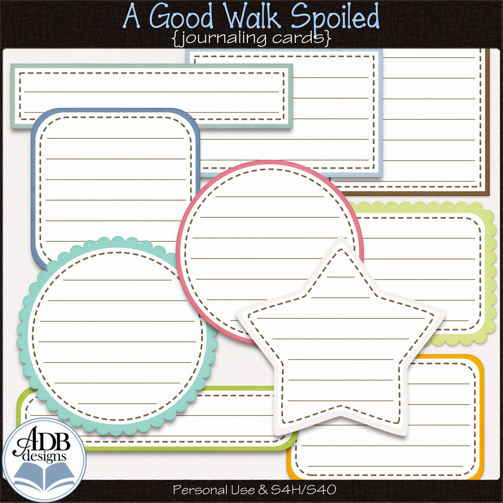 A Good Walk Spoiled Journal Cards by ADB Designs