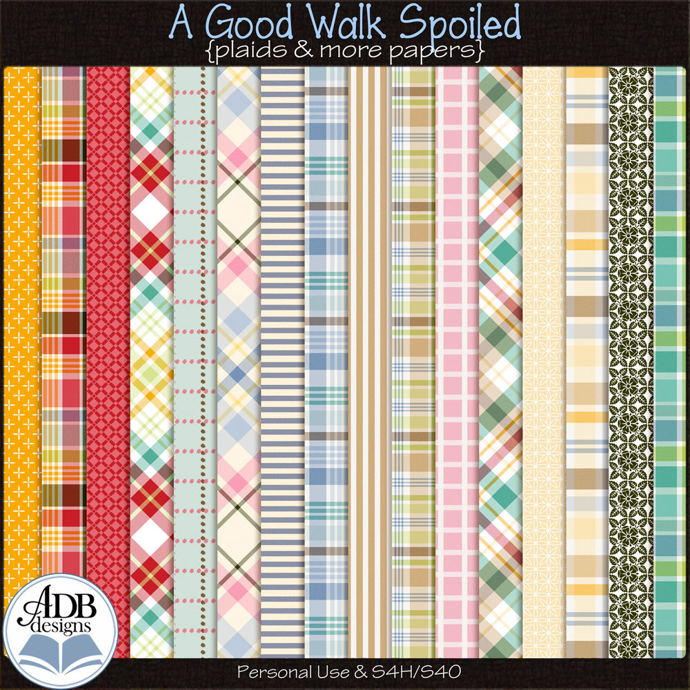 A Good Walk Spoiled Plaid & More Papers by ADB Designs