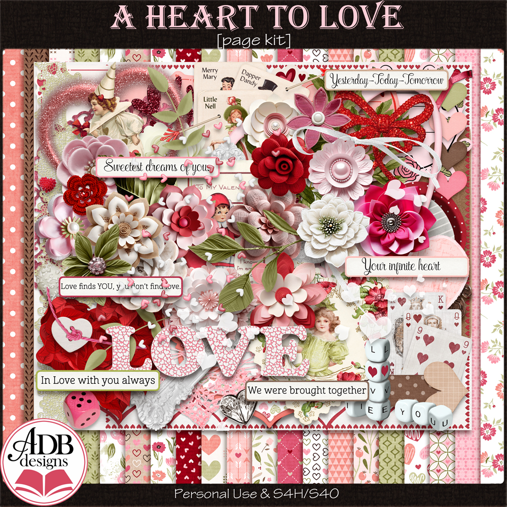 A Heart to Love Page Kit by ADB Designs