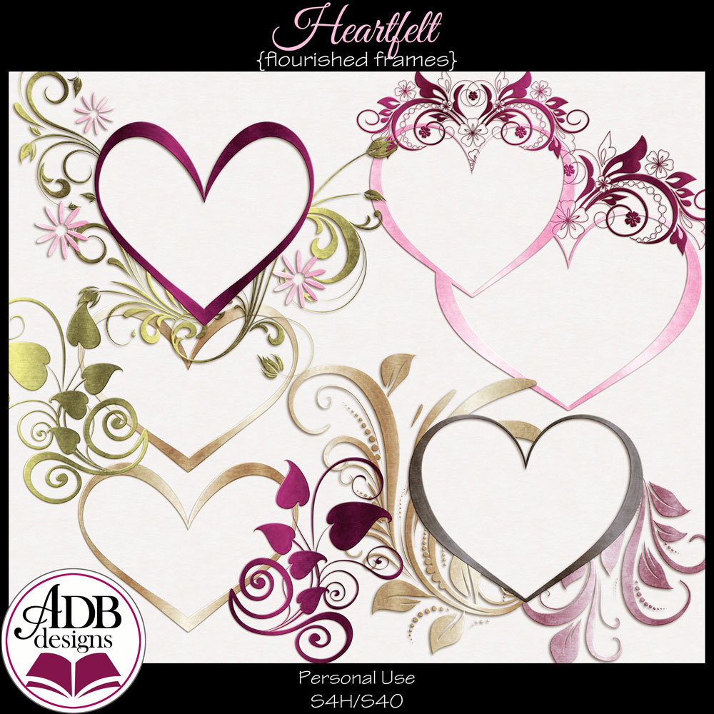 Heartfelt Flourished Frames by ADB Designs