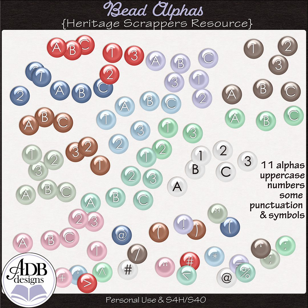 Heritage Resource Bead Alphas by ADB Designs